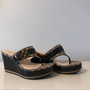 Coach Signature Canvas Platform Sandal